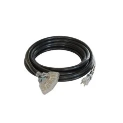 25 Ft. 20Amp Generator Cord With Lighted Outlets, Nema 5-20P Male And (3) Nema 5-20R Female