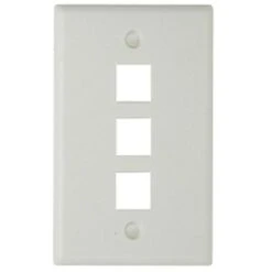 Generic 180 0256 Keystone Faceplate 3-hole; White